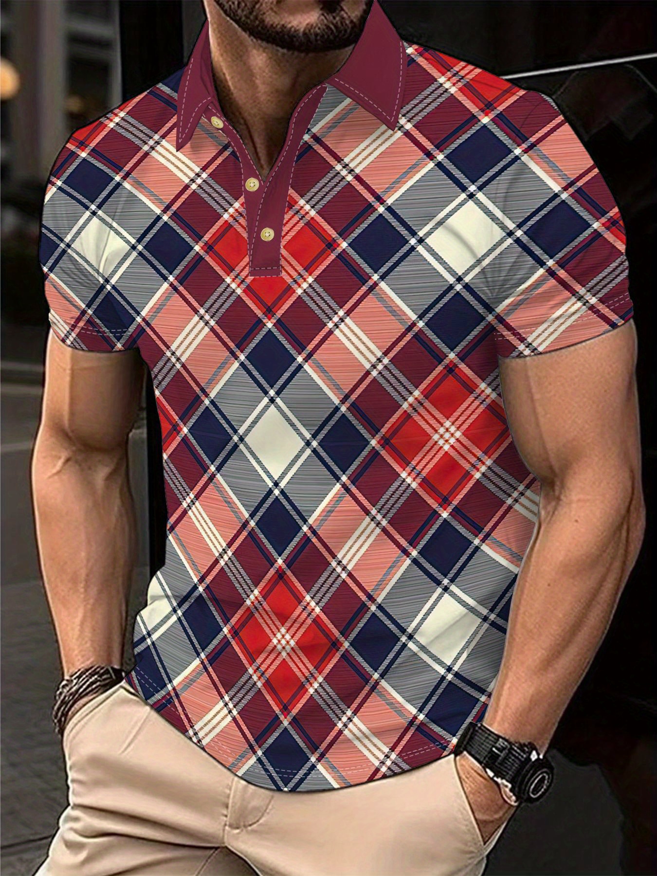 Men'S Polo Formal Wear - Golf Sport Printed Top, Men's Casual