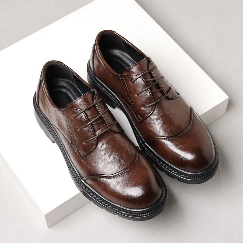 Men's leather shoes for casual - Men Formal Wear Office บทวิจารณ์และราคา