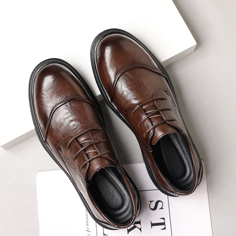 Men's leather shoes for casual - Men Formal Wear Office บทวิจารณ์และราคา