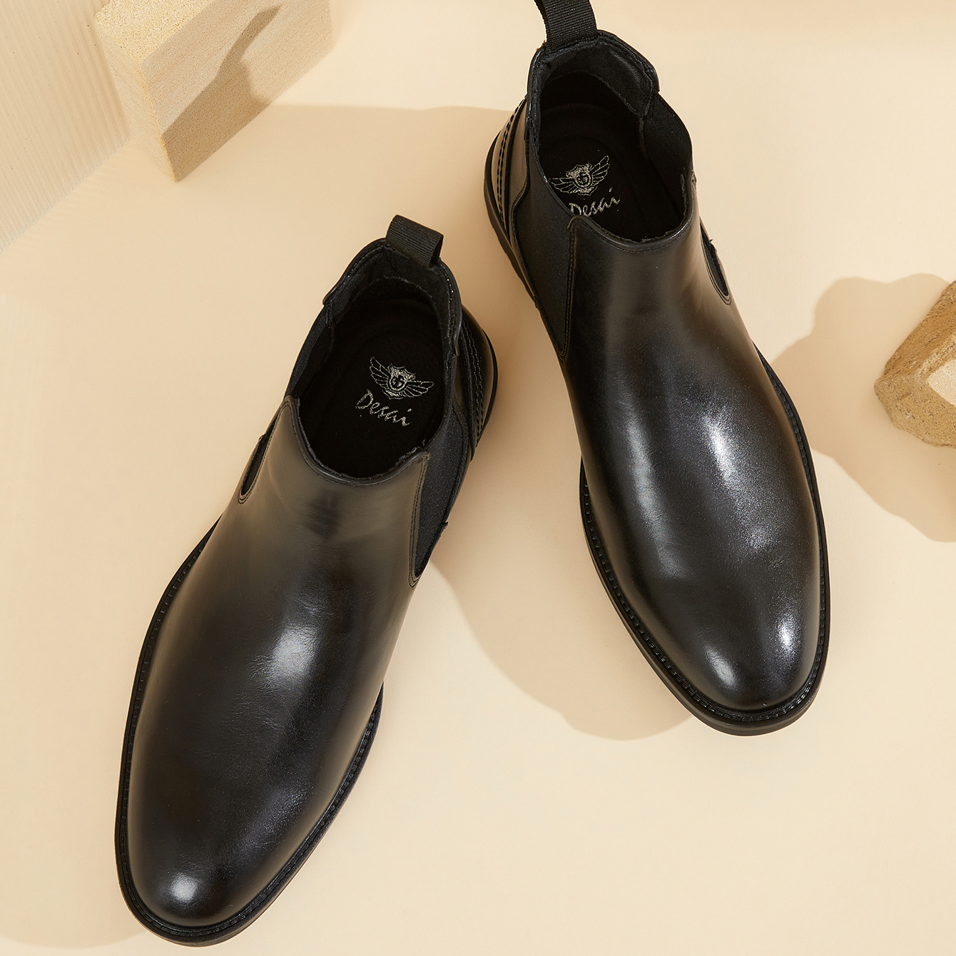 Men Leather Chelsea Boots Slip - Men Formal Wear Office บทวิจารณ์และราคา