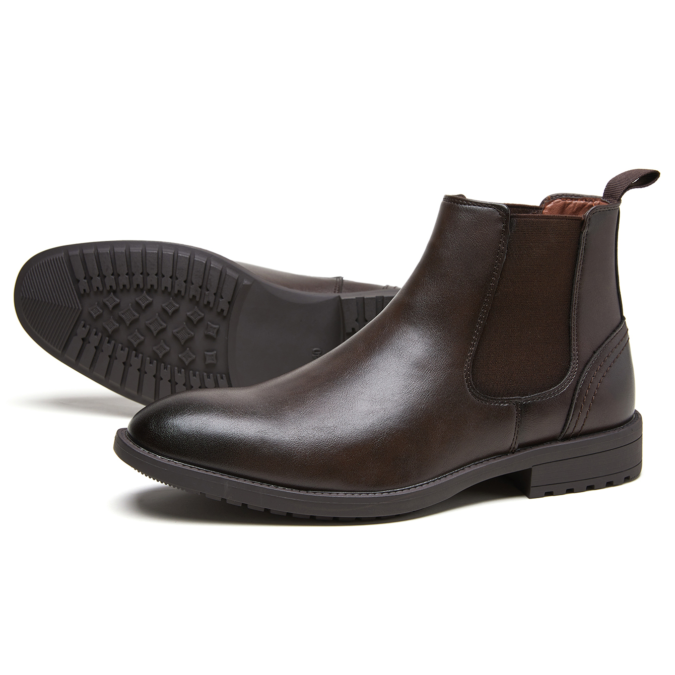 Men Leather Chelsea Boots Slip - Men Formal Wear Office บทวิจารณ์และราคา