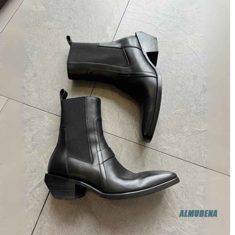 Square Toe Men's Black Leather - Men'S Formal Style บทวิจารณ์และราคา
