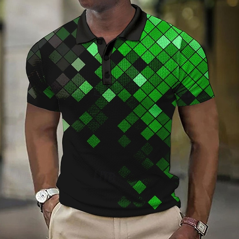 New Men's Geometric Waffle Pol - Men'S Polo Formal Wear บทวิจารณ์และราคา