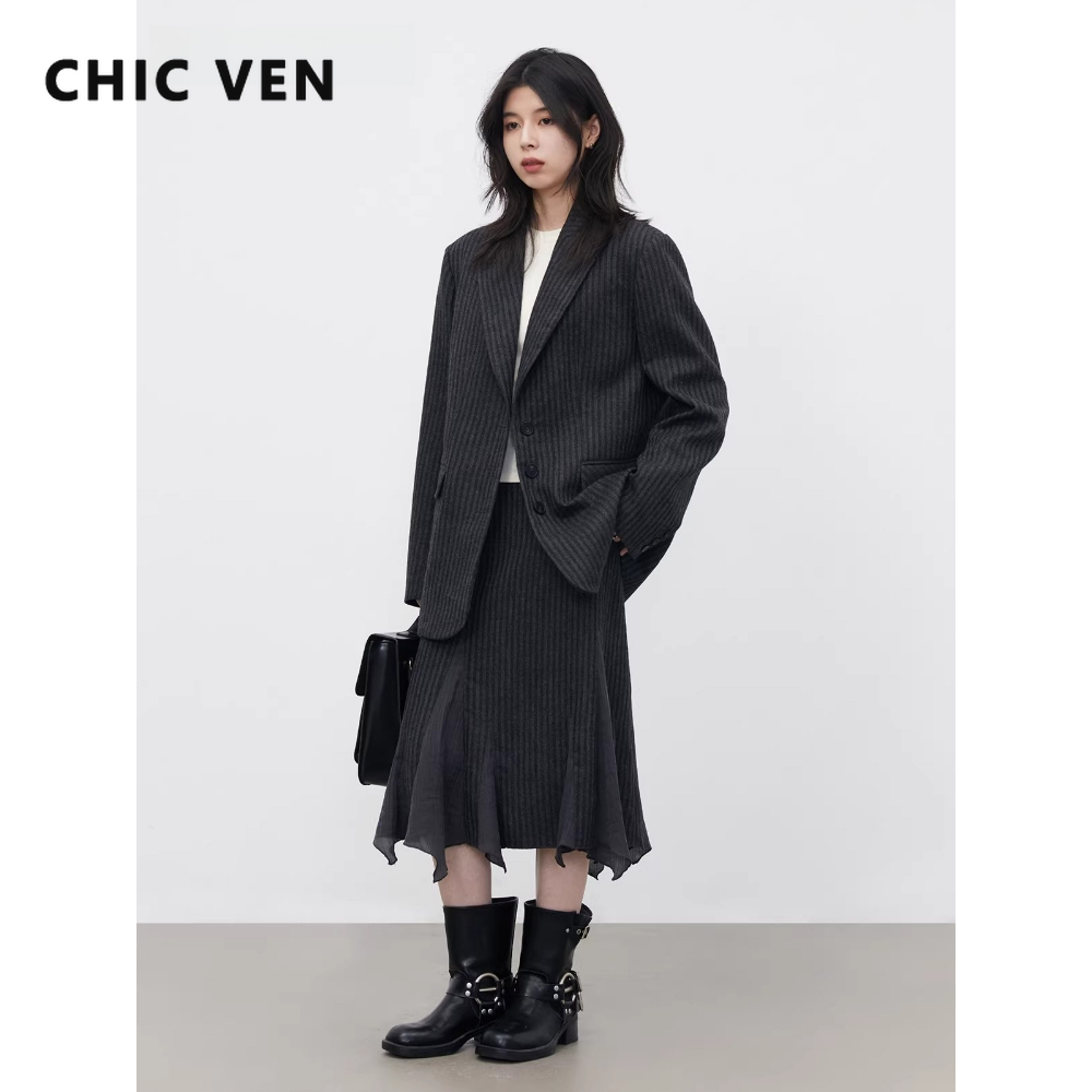 CHIC VEN Fashion Women Woolen  - Wool Suit Jacket บทวิจารณ์และราคา