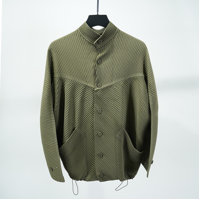 Miyake Pleated 2025 Autumn Men - Wool Suit Jacket บทวิจารณ์และราคา