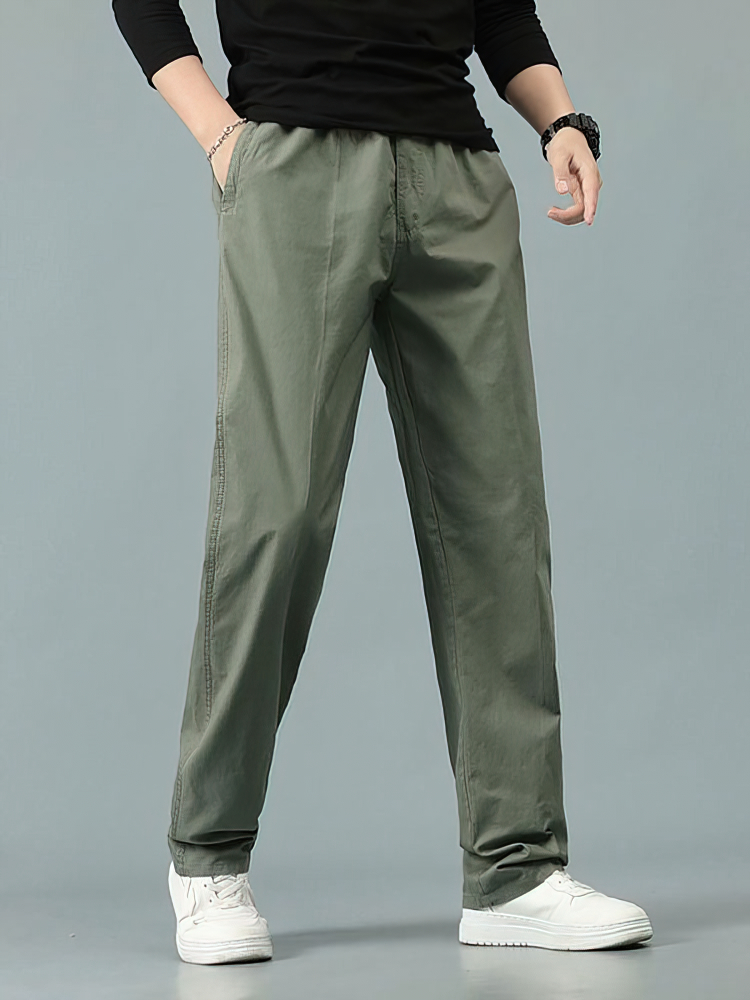 100% Cotton Straight Casual Pa - Men Formal Wear Office บทวิจารณ์และราคา