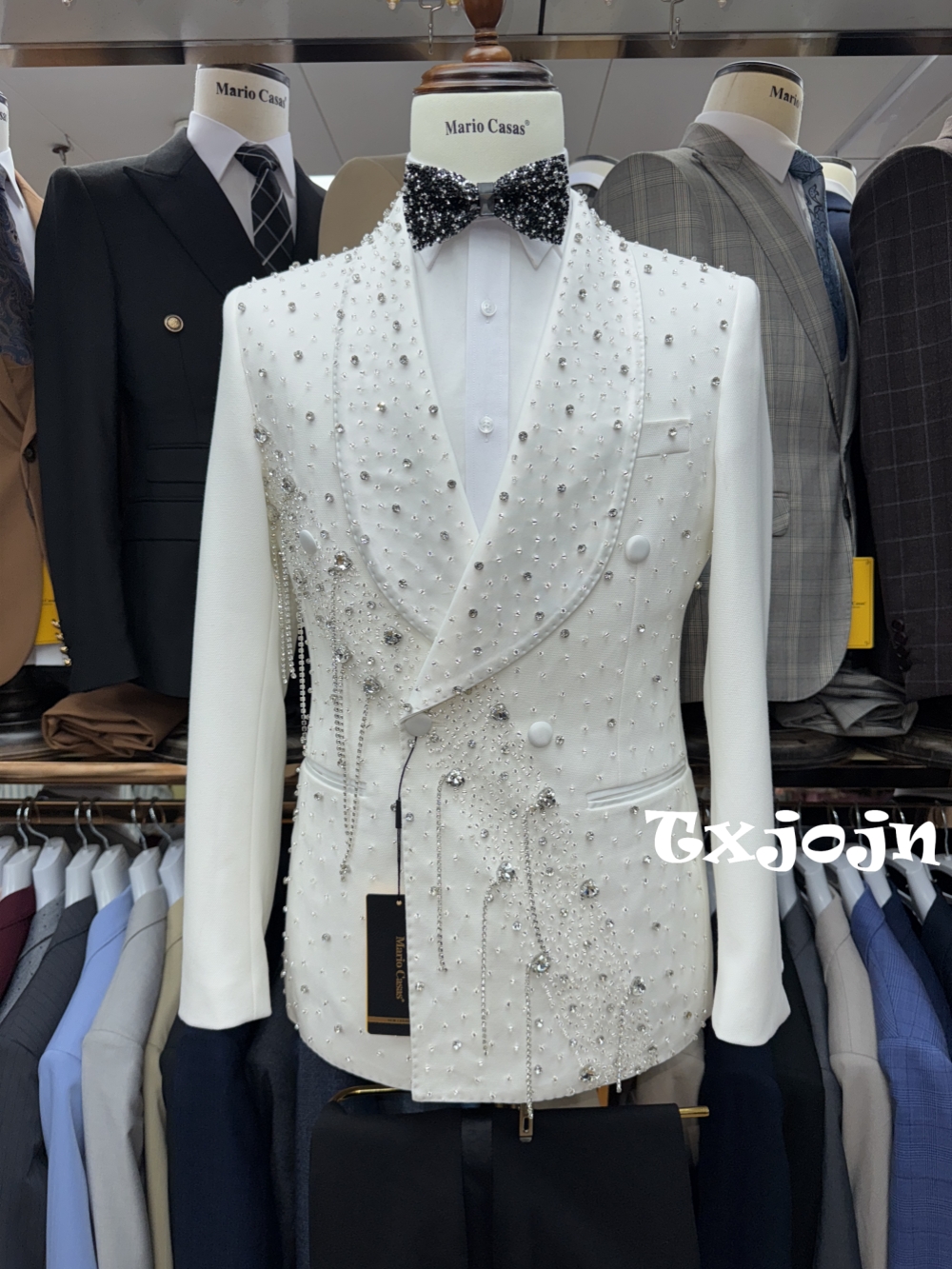 Silver Beaded Crystal Suit Jac - Formal Men Party Wear Jacket บทวิจารณ์และราคา