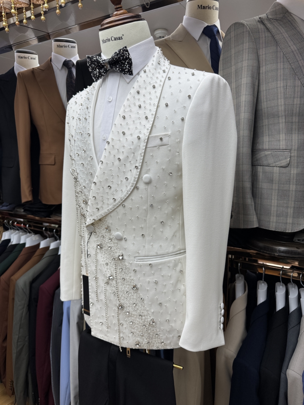 Silver Beaded Crystal Suit Jac - Formal Men Party Wear Jacket บทวิจารณ์และราคา