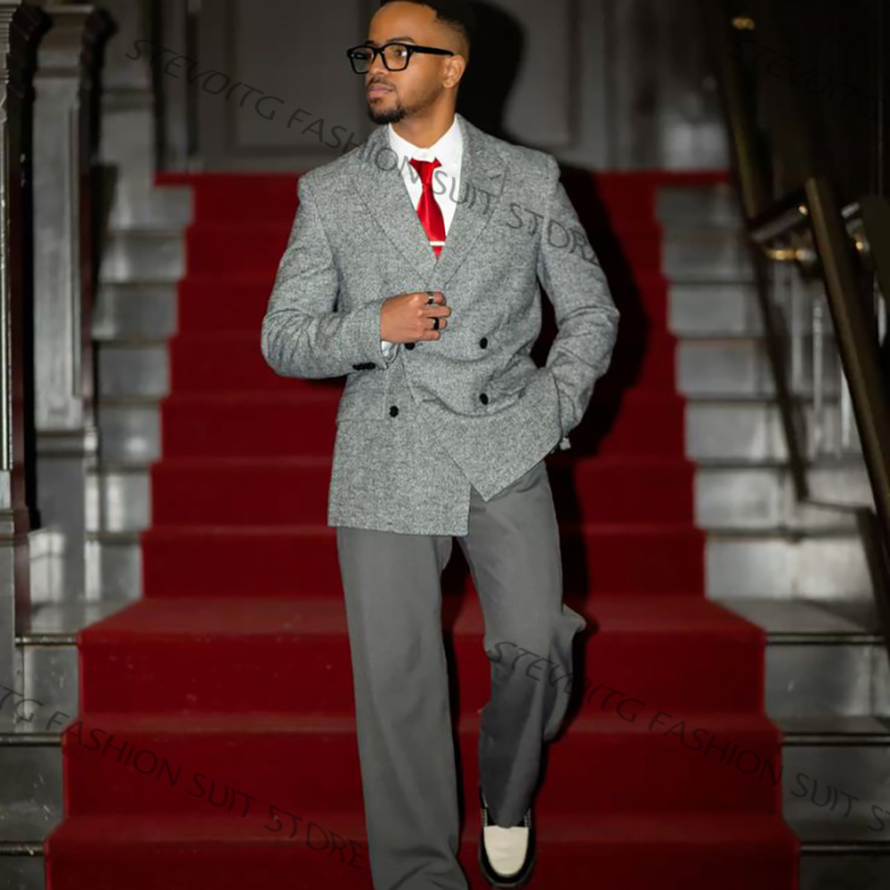 Casual Textured Men's Grey Dou - Formal Men Party Wear Jacket บทวิจารณ์และราคา