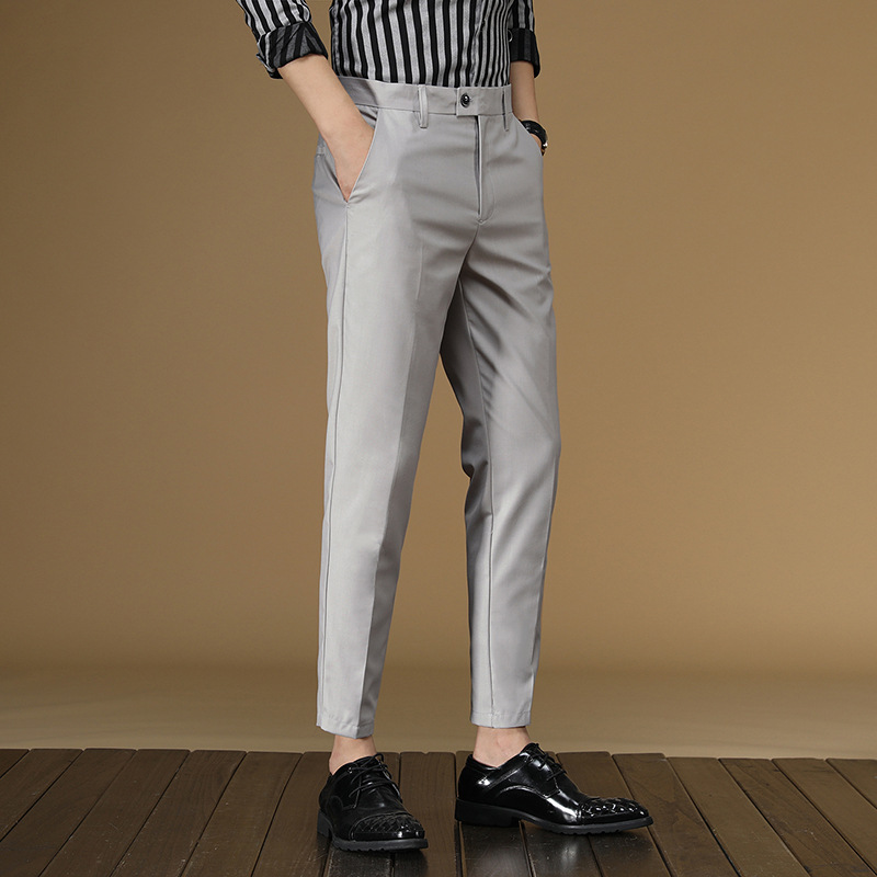 Summer Suit Pants Men Red Blac - Men Formal Wear Office บทวิจารณ์และราคา