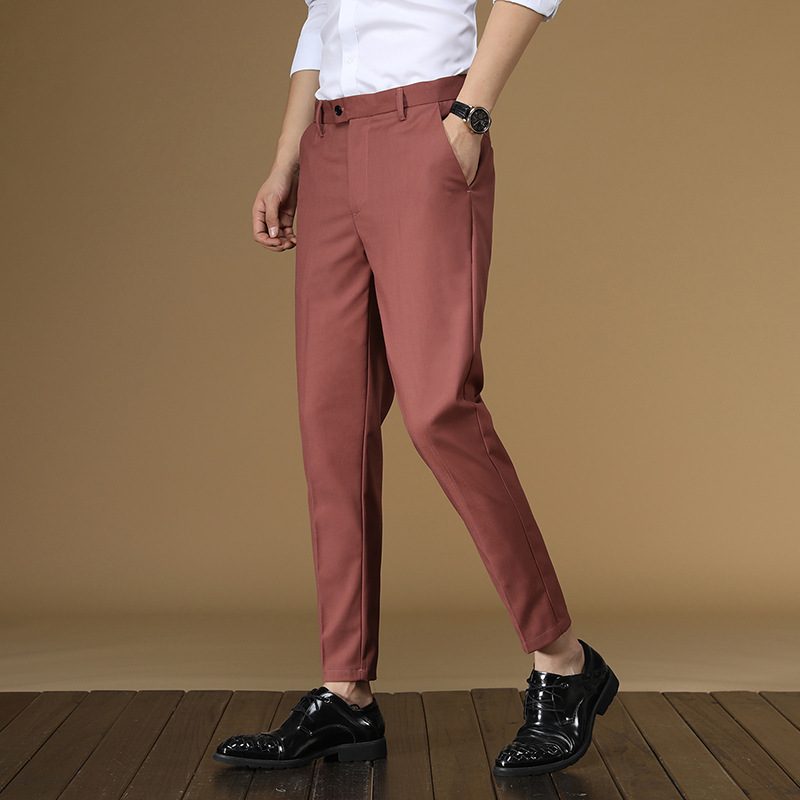 Summer Suit Pants Men Red Blac - Men Formal Wear Office บทวิจารณ์และราคา