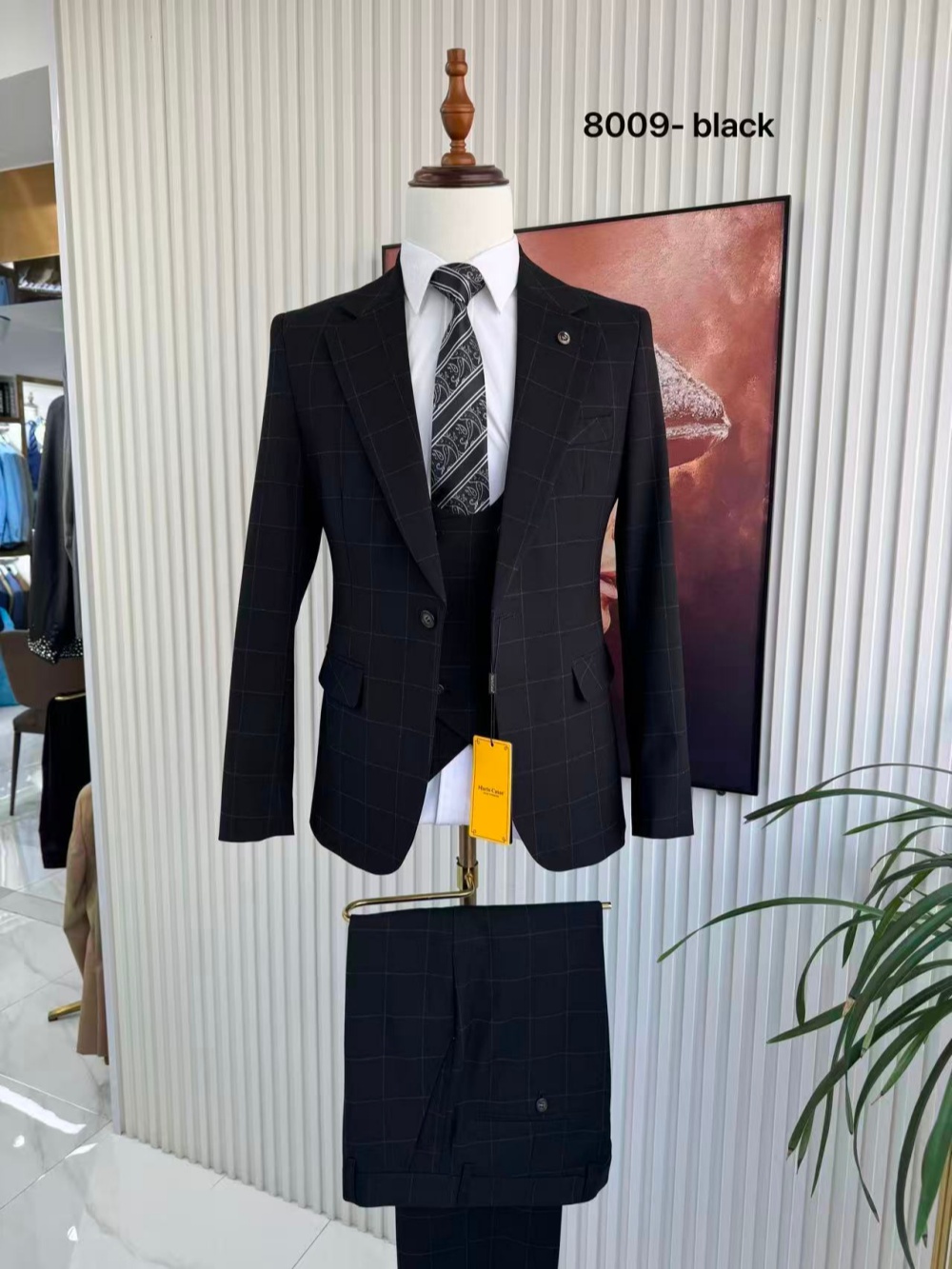 Men's Plaid Tuxedo 3 Pieces Ja - Men Formal Wear Office บทวิจารณ์และราคา
