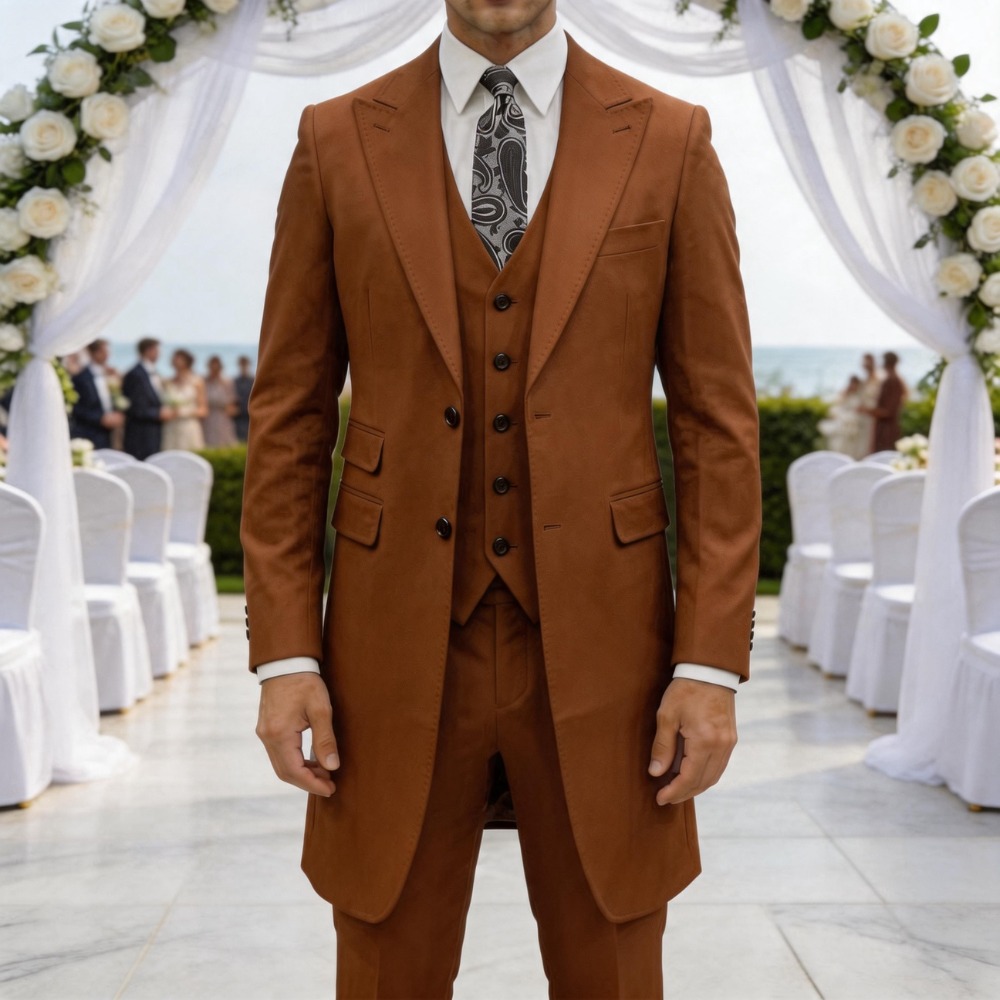 Slim Fit 3 Pieces Formal Men S - Formal Wear For Men In Wedding บทวิจารณ์และราคา