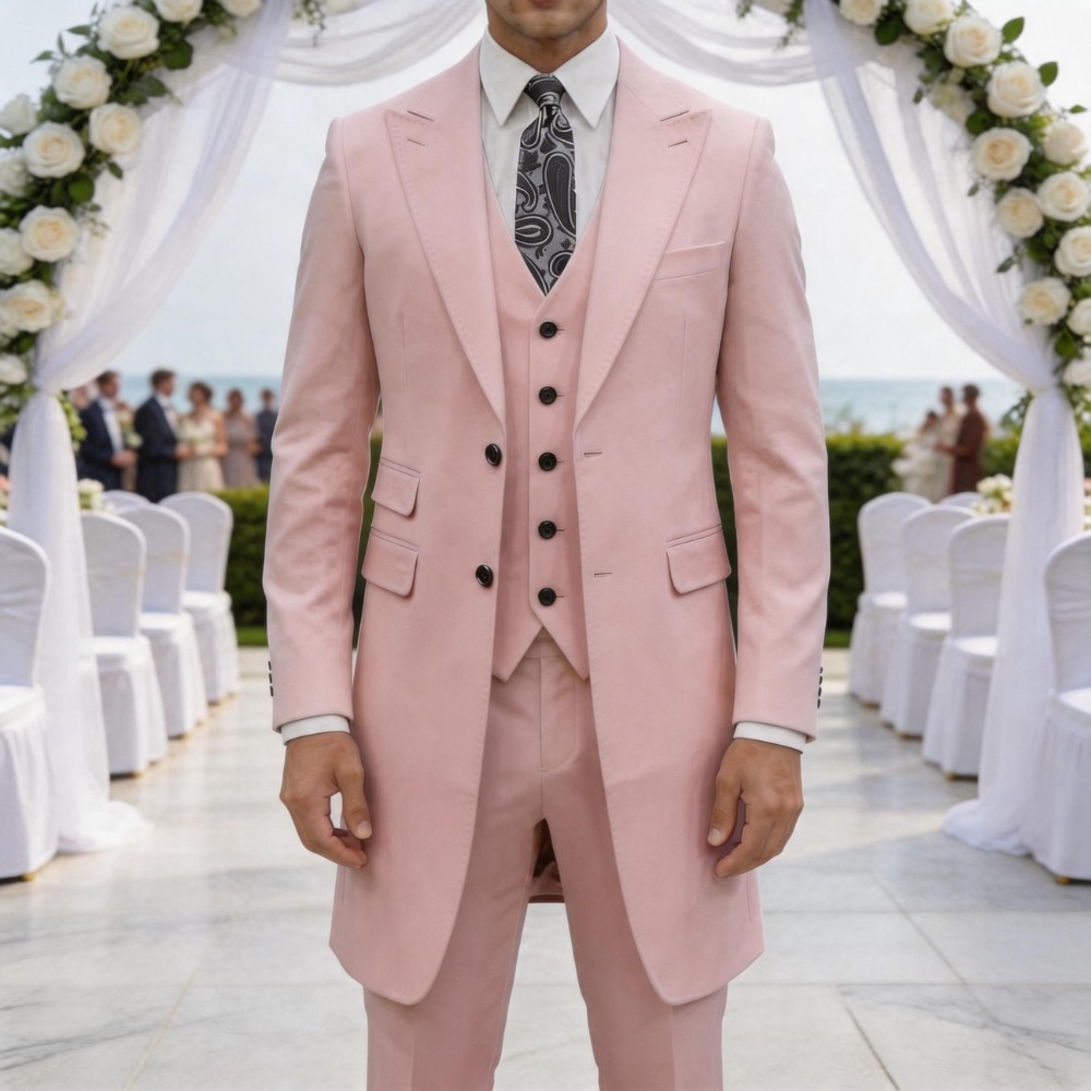 Slim Fit 3 Pieces Formal Men S - Formal Wear For Men In Wedding บทวิจารณ์และราคา