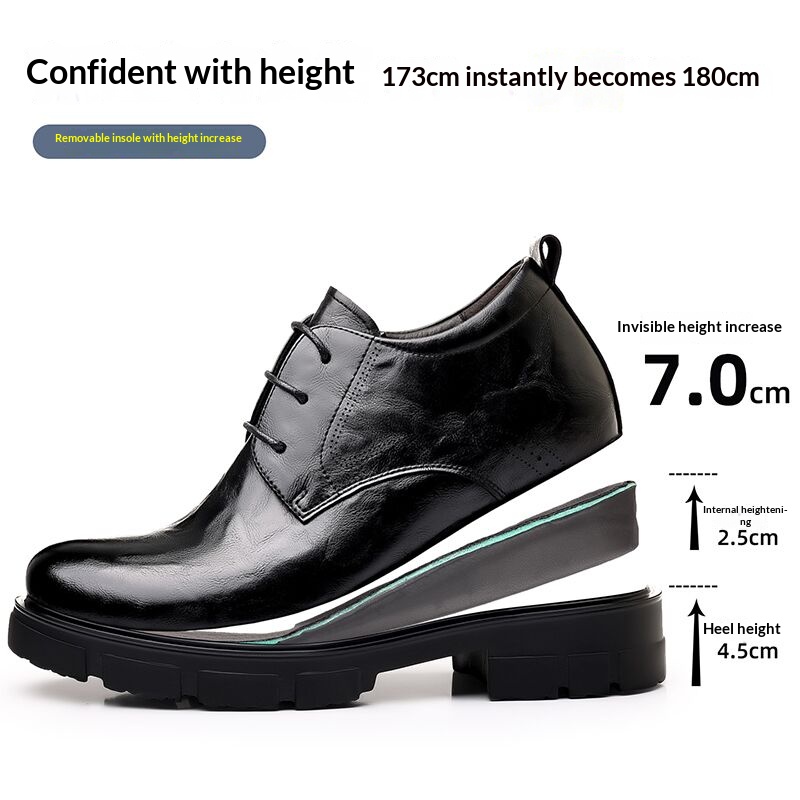 Men 7CM Elevator Business Shoe - Formal Men Daily Wear Slippers บทวิจารณ์และราคา