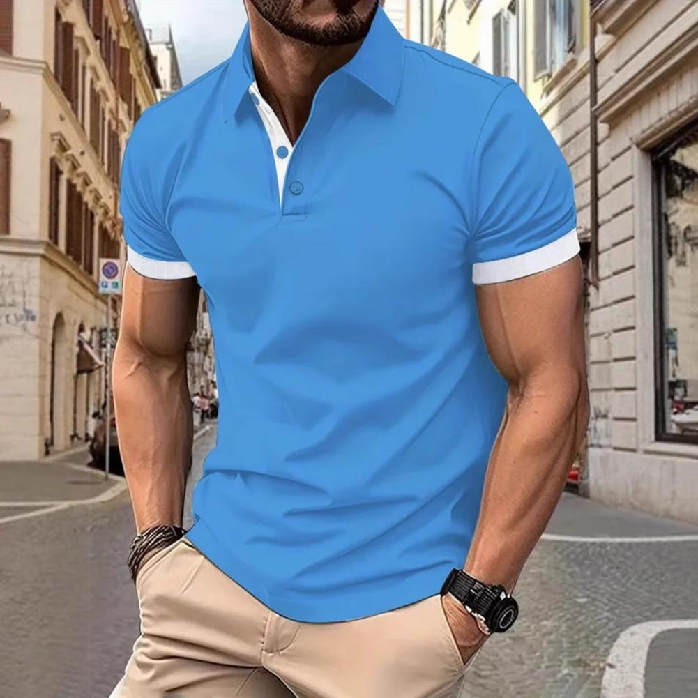 Men Tops Lapel Short Sleeve Ca - Men'S Polo Formal Wear บทวิจารณ์และราคา