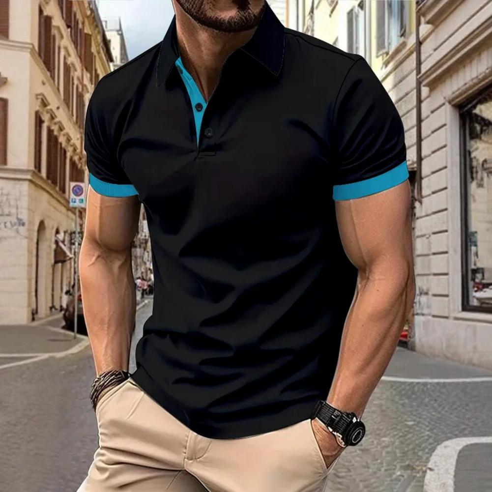 Men Tops Lapel Short Sleeve Ca - Men'S Polo Formal Wear บทวิจารณ์และราคา