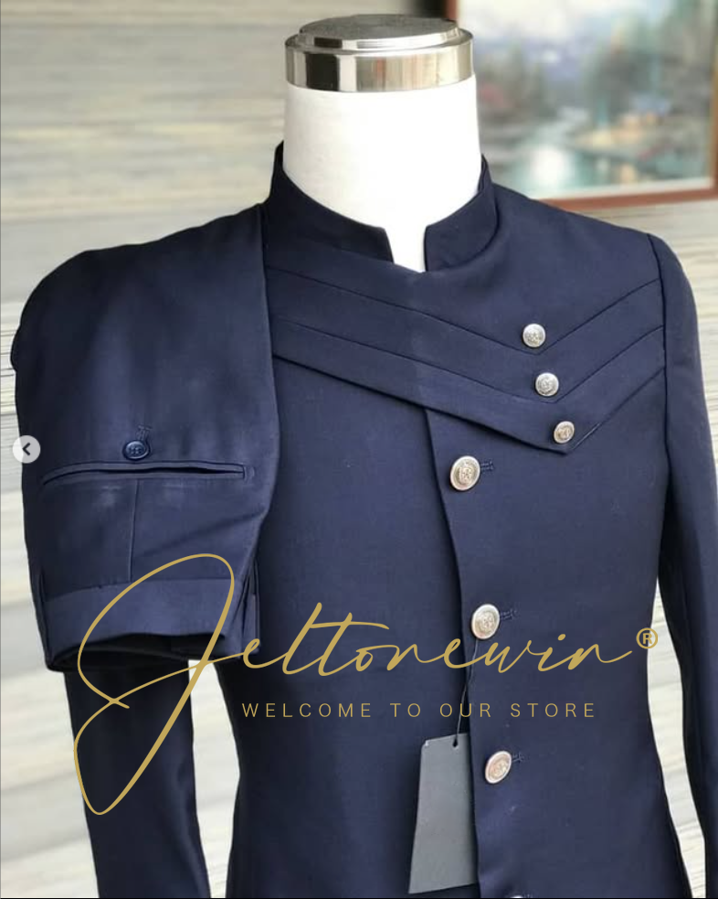 Men's Navy Blue Suit Set with  - Men'S Style Formal Wear บทวิจารณ์และราคา
