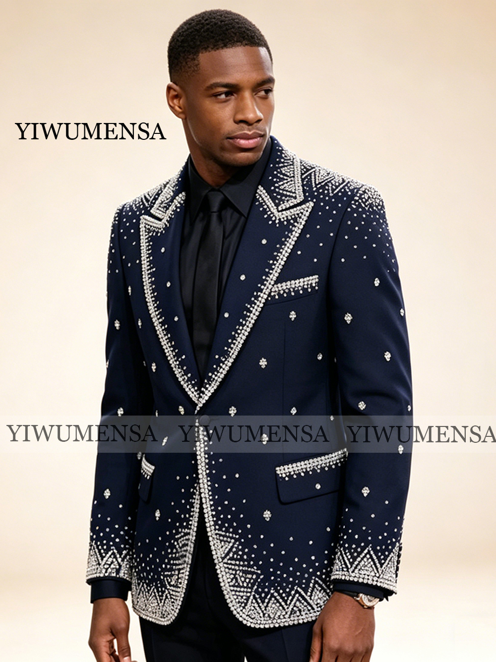 Brilliant Rhinestone Men Suit  - Formal Wear For Men In Wedding บทวิจารณ์และราคา