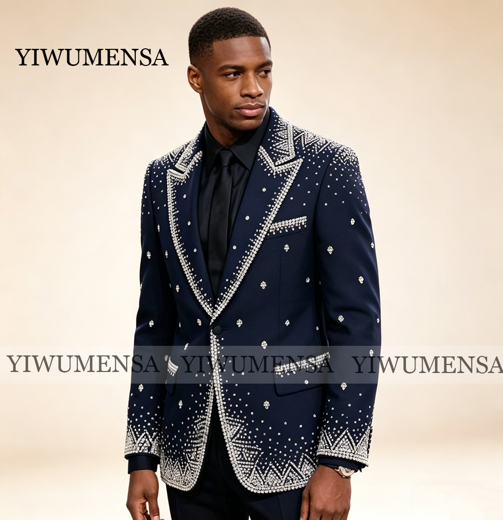 Brilliant Rhinestone Men Suit  - Formal Wear For Men In Wedding บทวิจารณ์และราคา