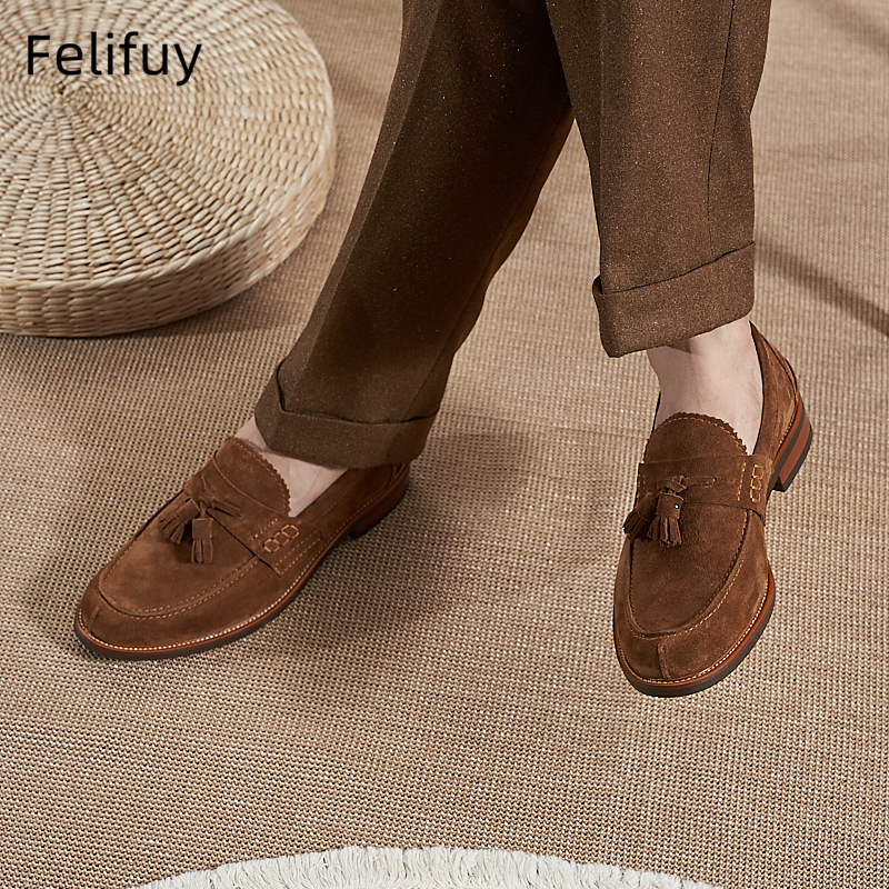 New Brown Men Flat Loafers Cow - Formal Wear For Men In Wedding บทวิจารณ์และราคา