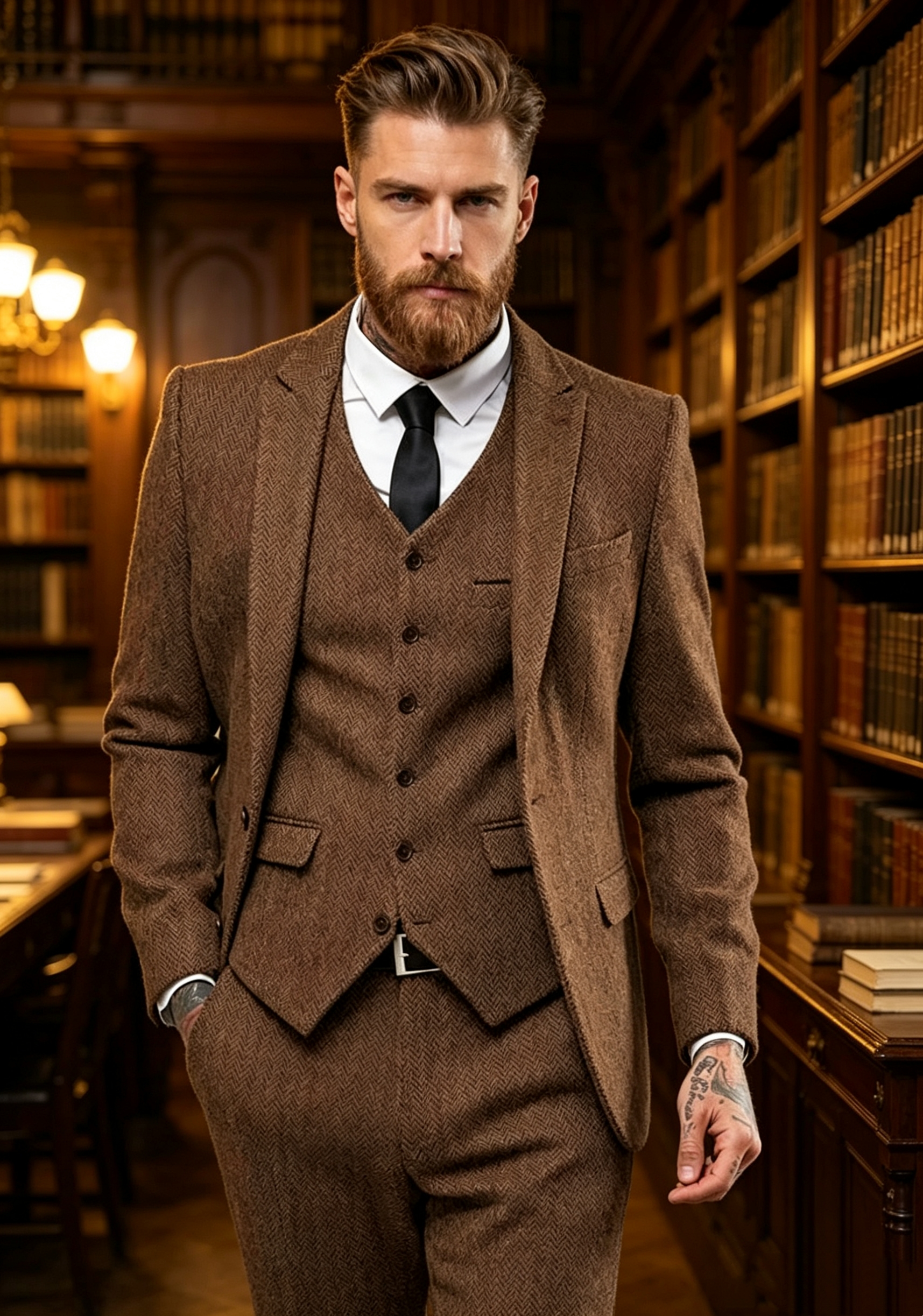 Dark Brown Wool Tweed Winter S - Wool Suit Jacket บทวิจารณ์และราคา
