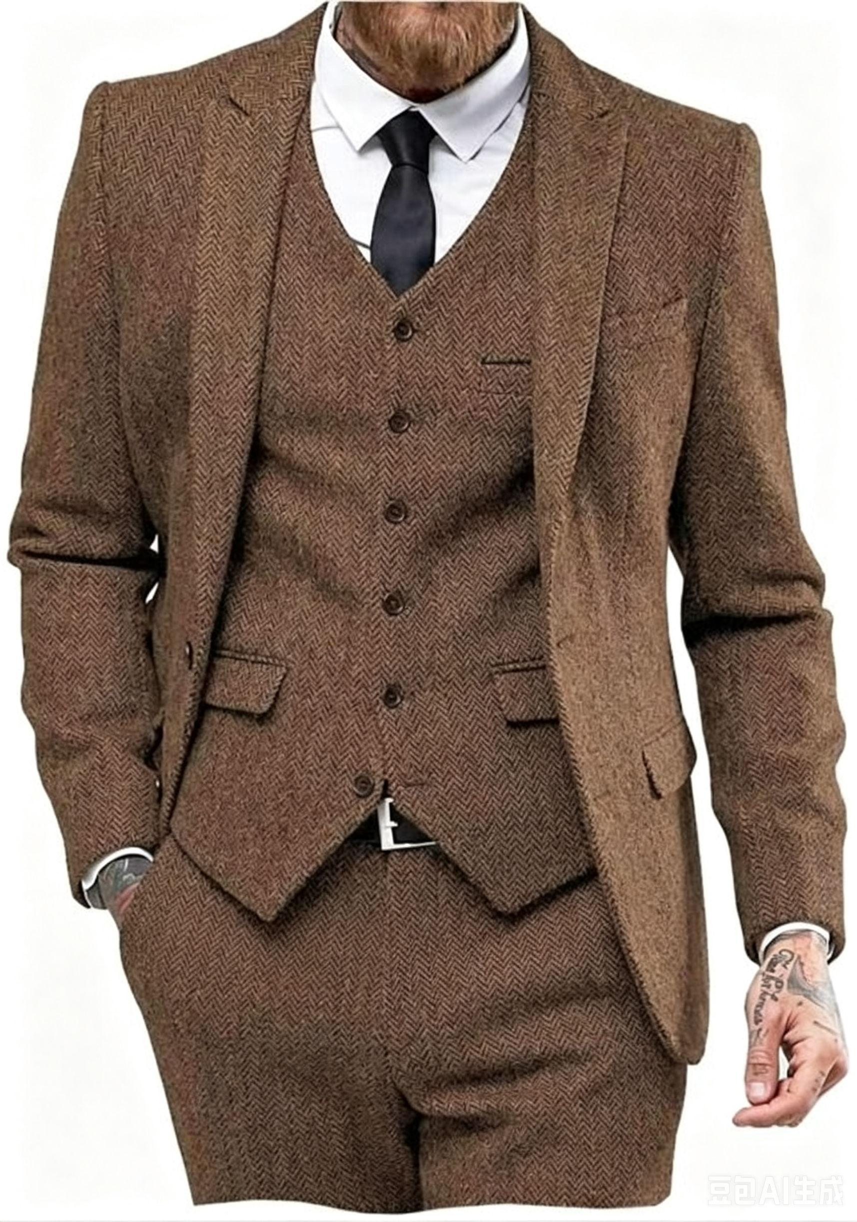 Dark Brown Wool Tweed Winter S - Wool Suit Jacket บทวิจารณ์และราคา