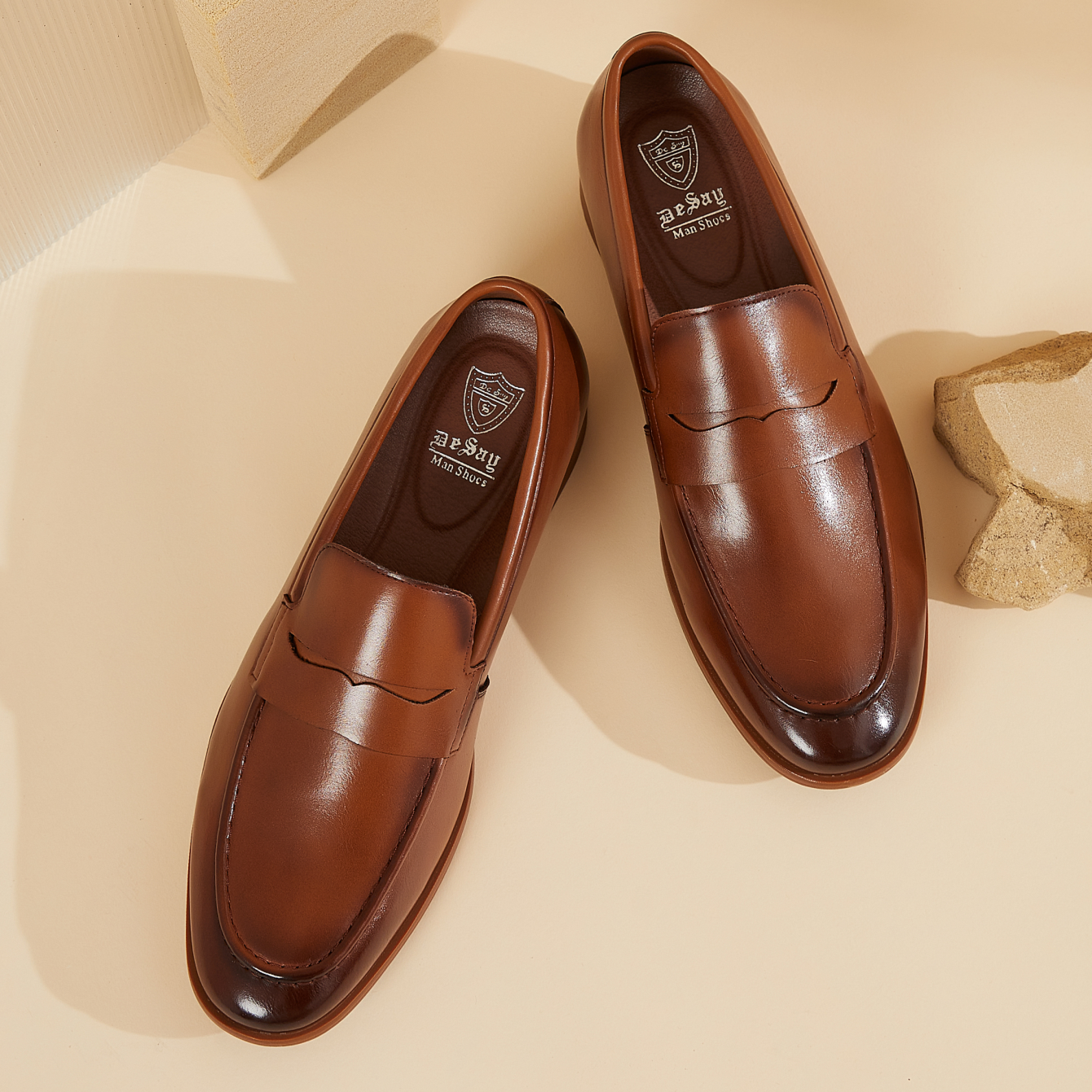Men's Leather Loafers Slip-On  - Men Formal Wear Office บทวิจารณ์และราคา
