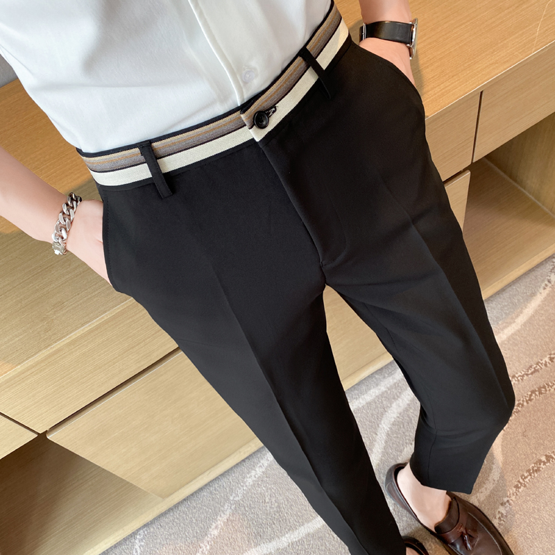 Fashion Waist Stripes Suit Pan - Men'S Formal Style บทวิจารณ์และราคา