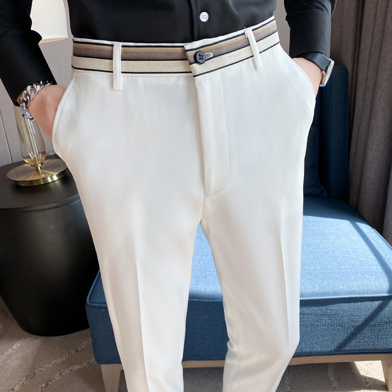 Fashion Waist Stripes Suit Pan - Men'S Formal Style บทวิจารณ์และราคา