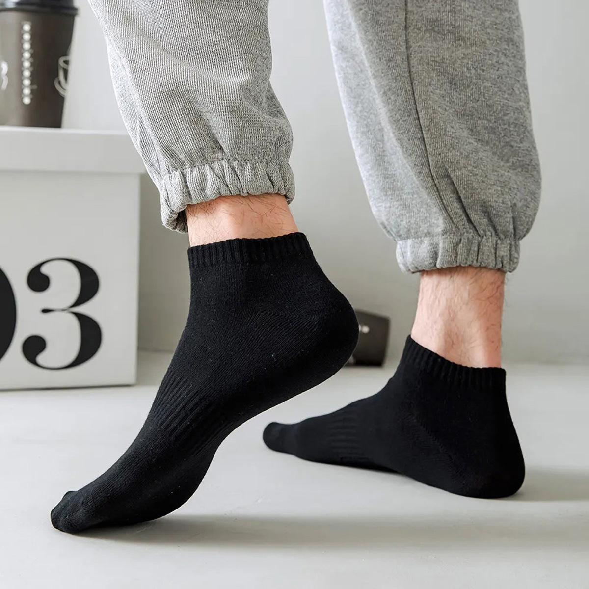1/5 Pairs Unisex White & Black - Sock Garter Men บทวิจารณ์และราคา