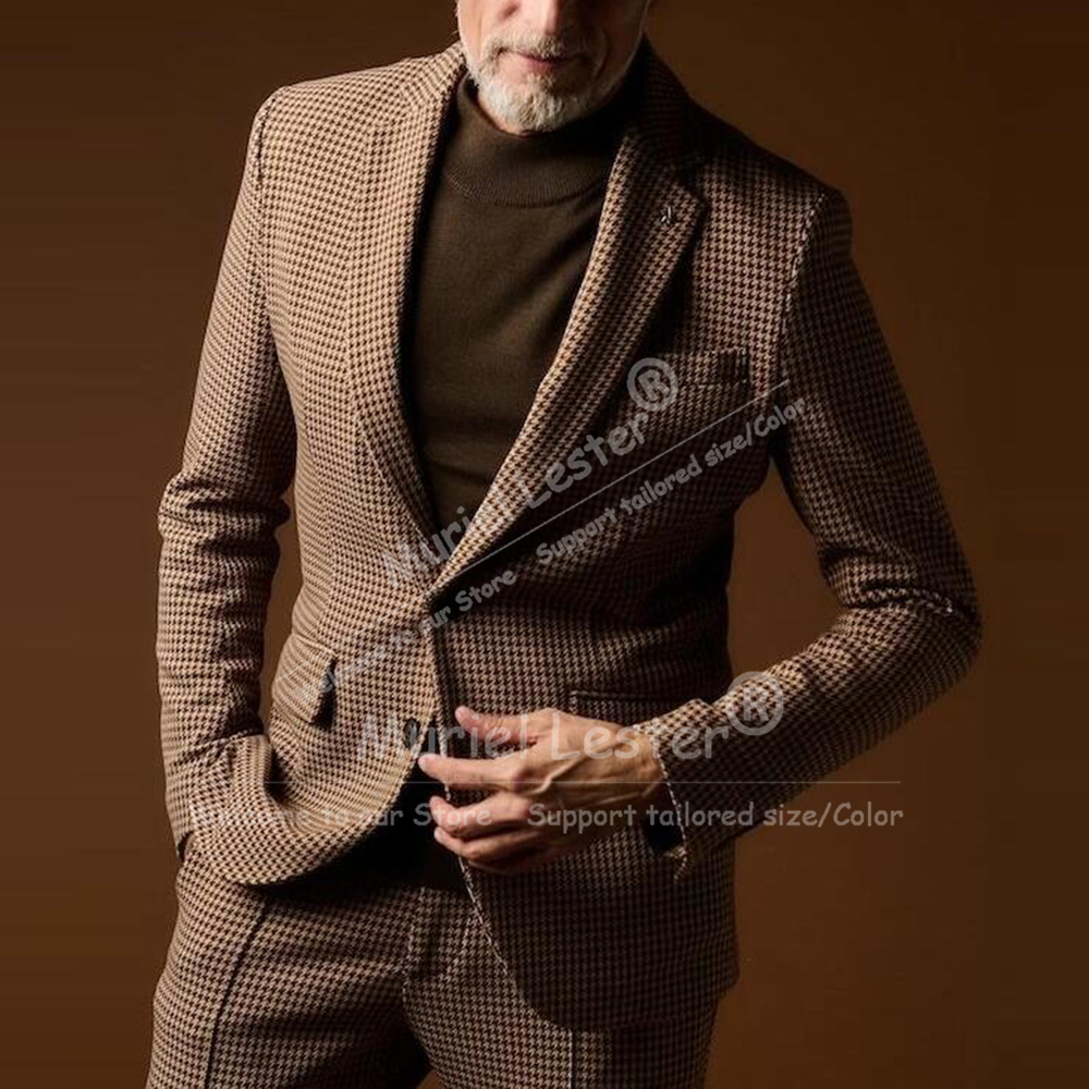 Vintage Suits Men 2 Piece Sets - Men Formal Wear Office บทวิจารณ์และราคา