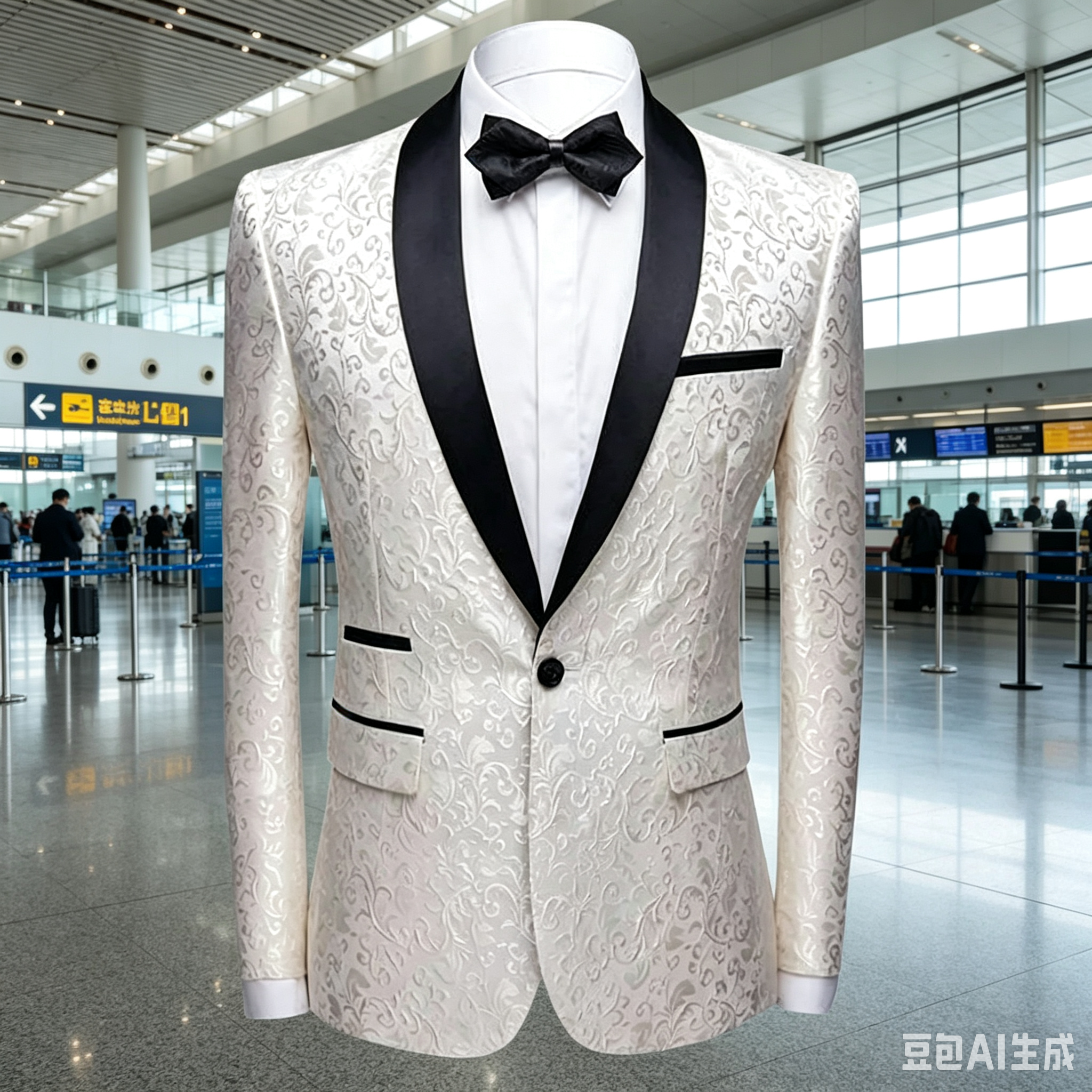 White Jacquard Wedding Men Sui - Formal Men Party Wear Jacket บทวิจารณ์และราคา