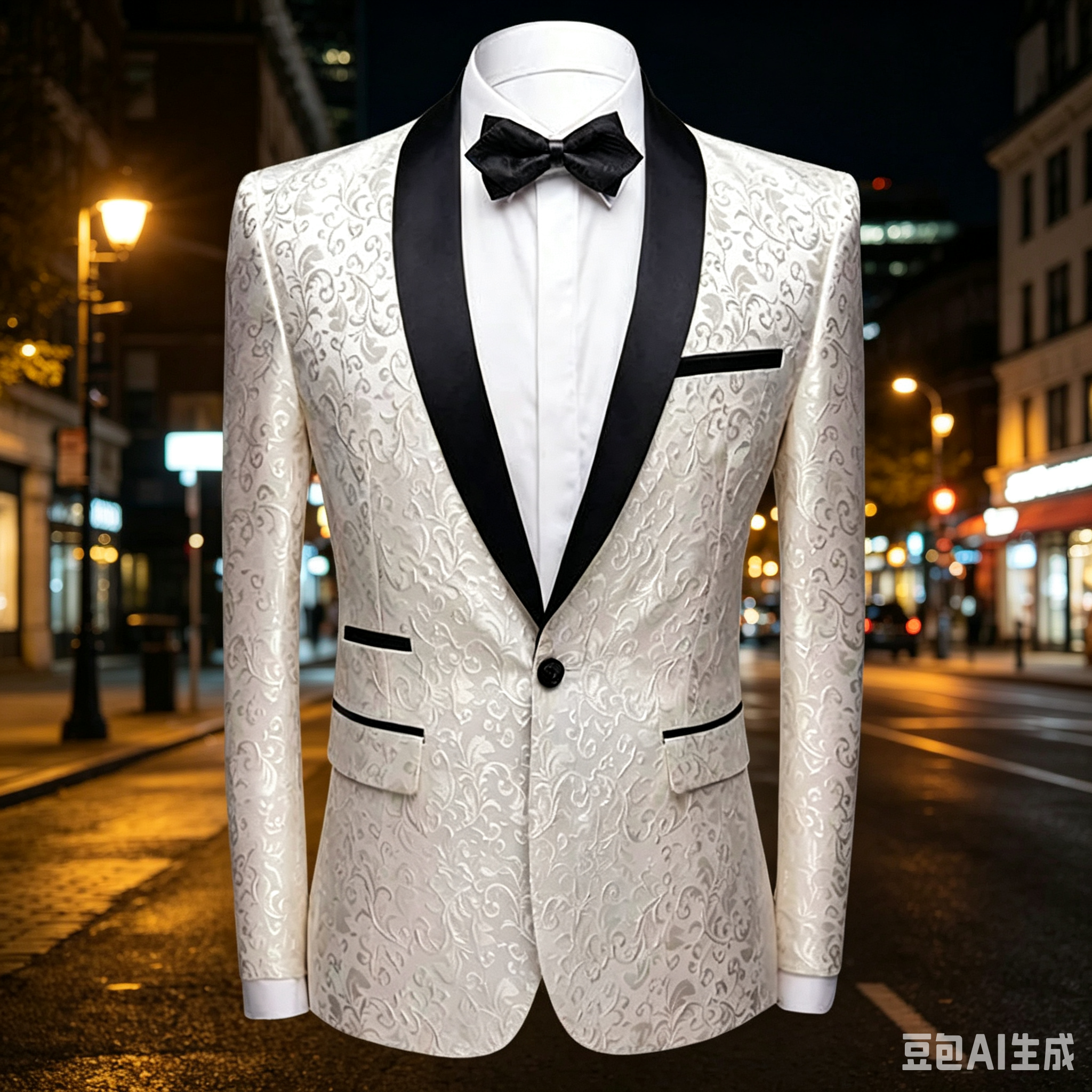 White Jacquard Wedding Men Sui - Formal Men Party Wear Jacket บทวิจารณ์และราคา