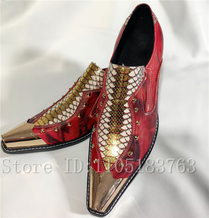 Baroque Style Red Snake Print  - Men'S Formal Style บทวิจารณ์และราคา