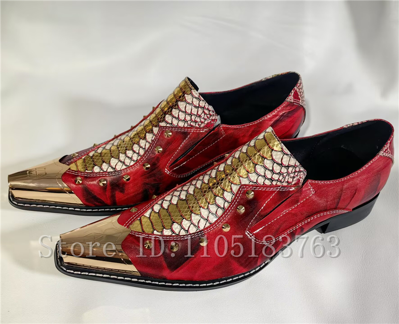 Baroque Style Red Snake Print  - Men'S Formal Style บทวิจารณ์และราคา