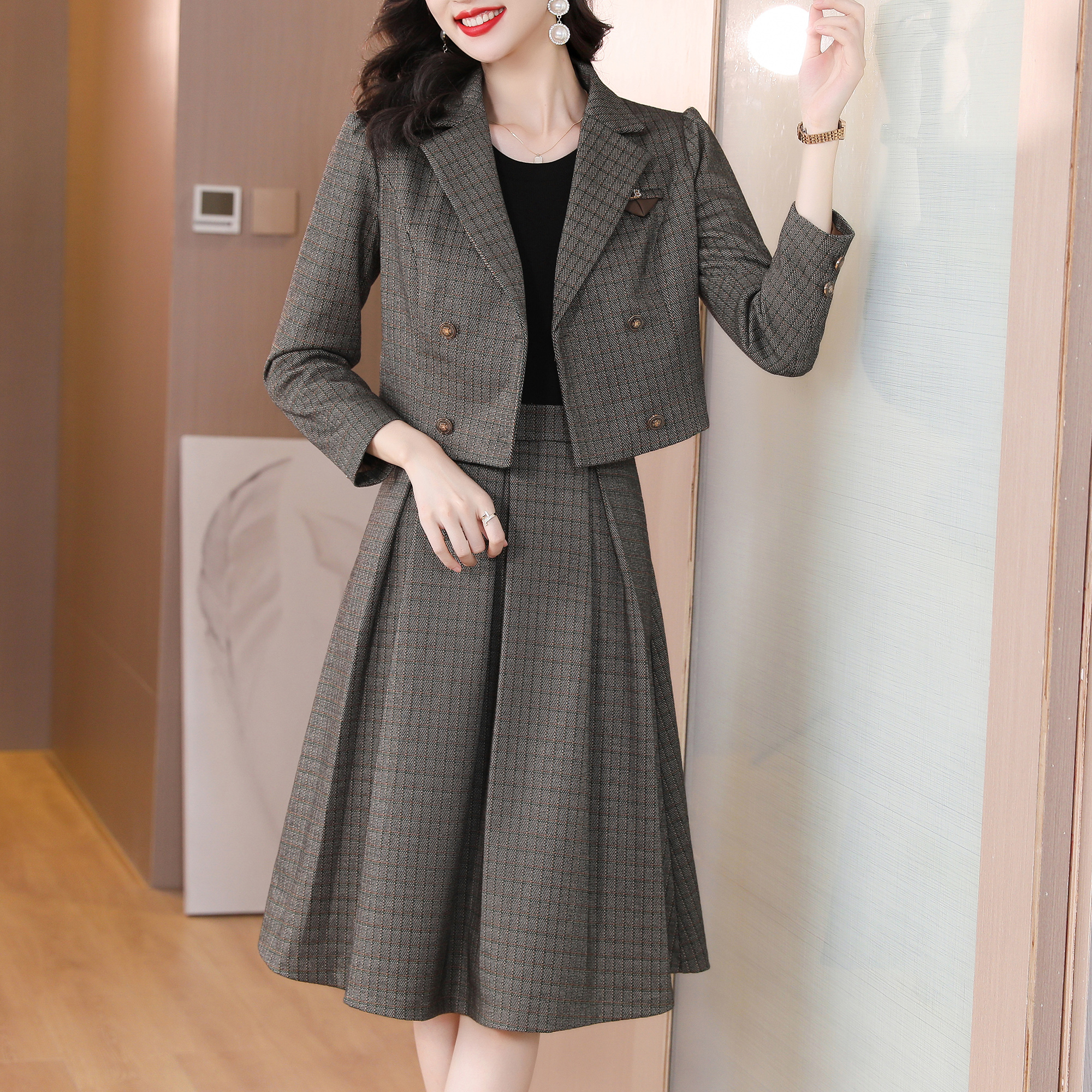 2024 Autumn Female Two Piece W - Wool Suit Jacket บทวิจารณ์และราคา
