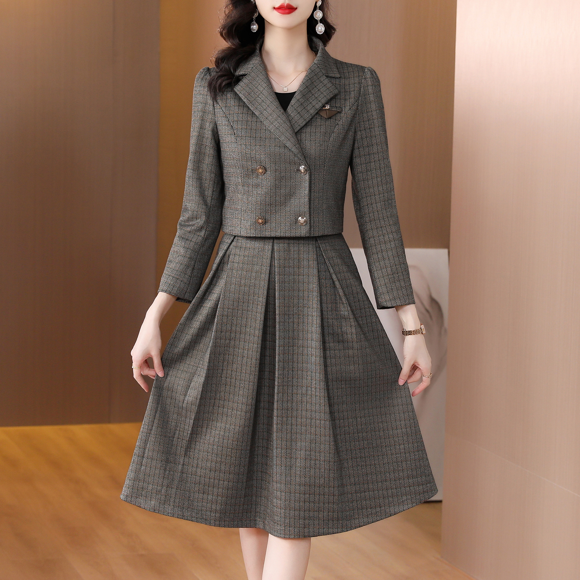 2024 Autumn Female Two Piece W - Wool Suit Jacket บทวิจารณ์และราคา